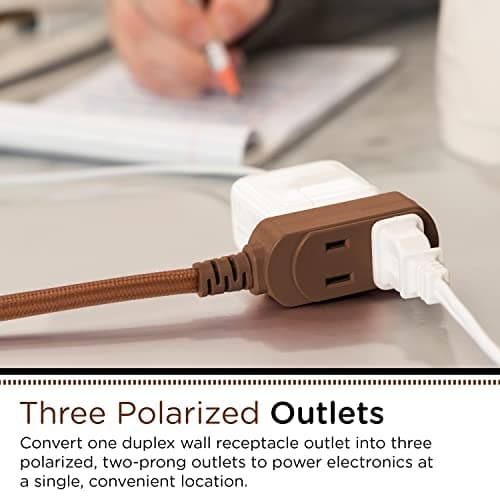 Cordinate 8 Ft 3-Outlet Flat Plug Extension Cord