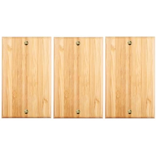 Bamboo Solid Wood Light Switch Plate Decorative Cover — 3PC-Wood Wall Plate 4