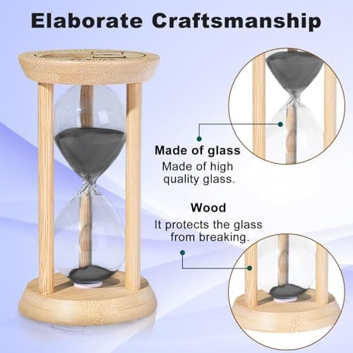 2-Minute SuLiao Wooden Sand Timer, Bamboo Hourglass for Home Office Decor
