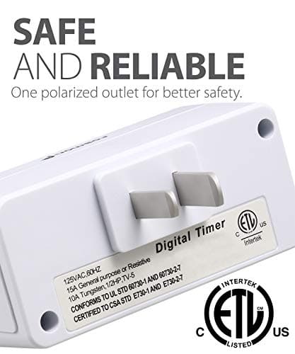 Fosmon 24hr Programmable Digital Timer Outlet (2 Pack) for Seasonal Lights & Heaters
