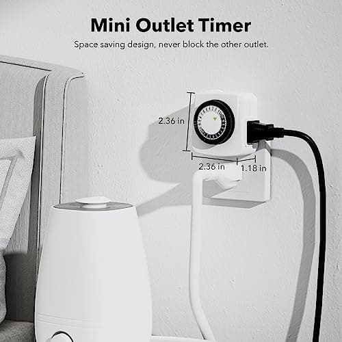 BN-LINK 24-Hour Mini Lamp Timers 2 Pack for Fish Tank Fans LED Lights