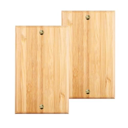 Bamboo Solid Wood Light Switch Plate Decorative Cover — 2PC-Wood Wall Plate 4