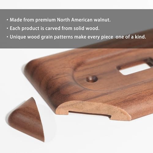 Stylish North American Walnut Switchplates for Modern Décor