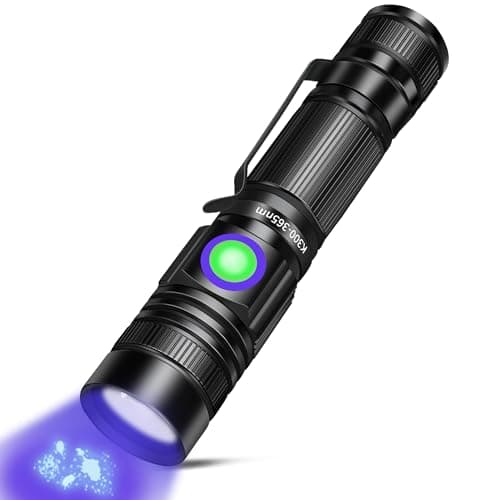 USB Rechargeable 395nm UV Black Light Flashlight, Portable Woods Lamp for Resin Curing & Pet Urine Detection — Uv 365nm(bluish)