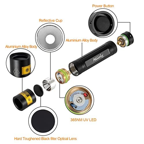 ALONEFIRE SV003 10W 365nm UV Flashlight for Pet Urine Detection & More Black Light