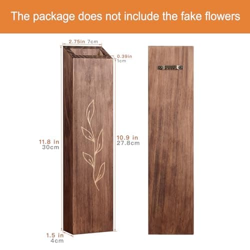 4 Pack Brown Wood Indoor Wall Planter for Living Room and Bedroom