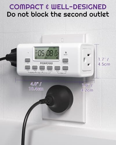 2 Pack NEARPOW Digital Timer for Lamp 10 On/Off Programs, 24/7 Programmable