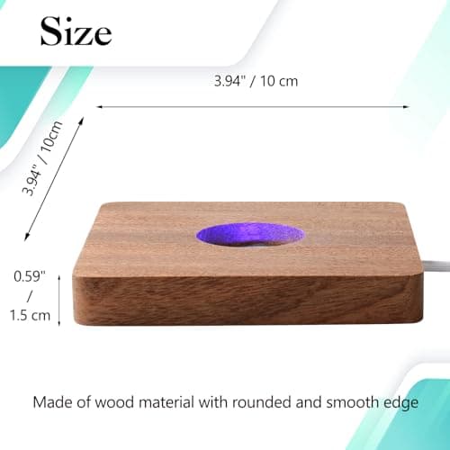 IFOLAINA Multicolor Changing LED Wood Light Base for Crystal Art Resin Pedestal Lamp