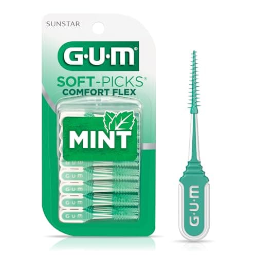 GUM Soft-Picks Comfort Flex Dentist-Recommended Teeth Cleaning Picks, 80 Count, Mint