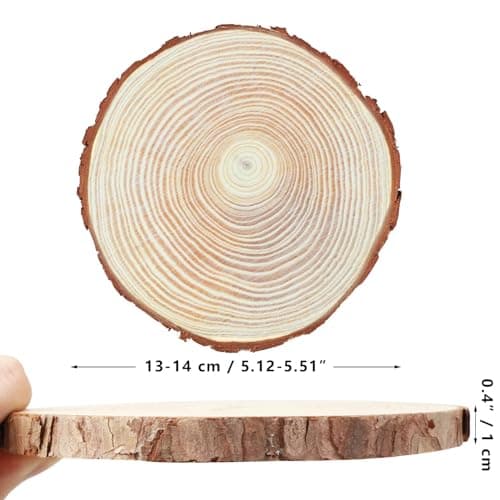 17 PCS Natural Round Wood Slices for Centerpieces,Crafts & Decor