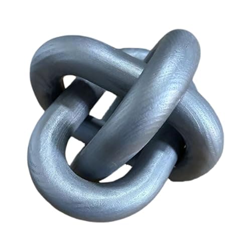 Boho Wooden Knot Chain Link Decor for Coffee Table Entryway — Sliver