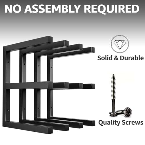 YYR Heavy Duty Wood Organizer, Black - 1200 LBS Capacity, 6-Level Shelf