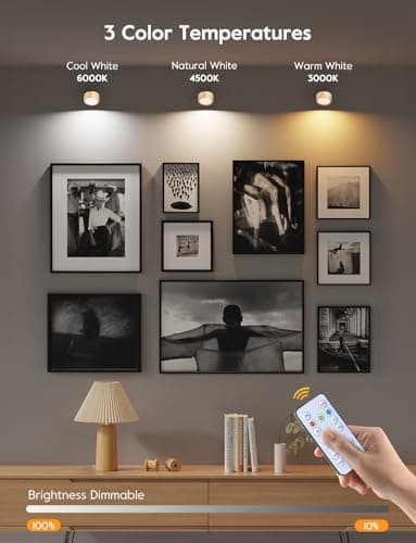 Brightown 2 Pack USB Rechargeable LED Magnetic Wall Sconce with Remote and Dimming