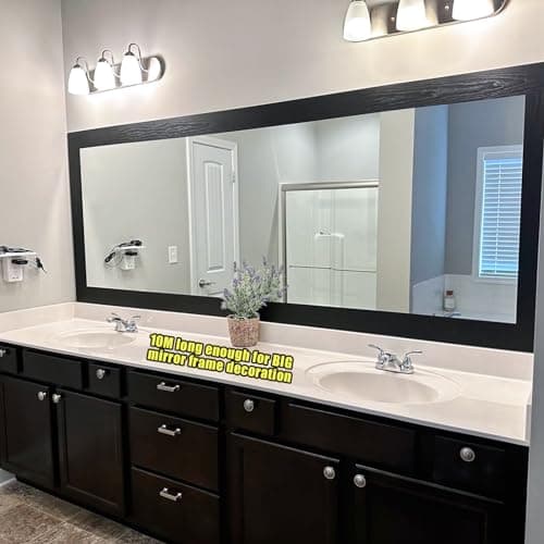 10M Black Wood Grain Waterproof Bathroom Tile Sticker Wallpaper