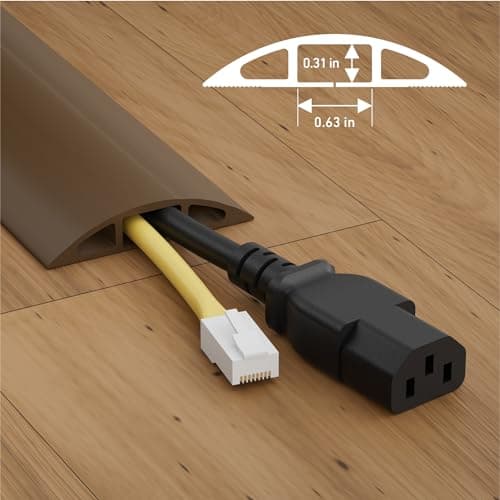 D-Line 6ft Floor Cord Cover, Cable Protector - Brown