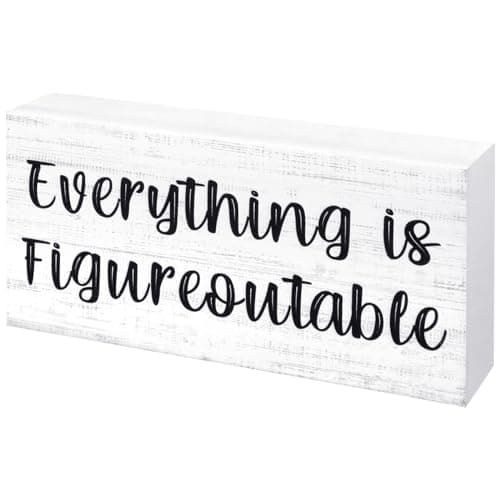 Esur Home Office Desk Black Decor - Inspirational Farmhouse Wooden Sign - Figureoutable — White