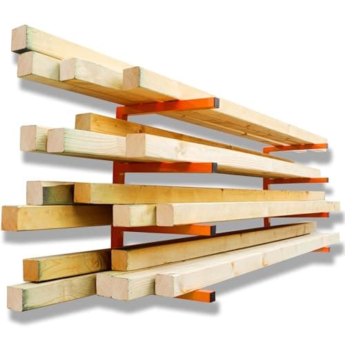 YYR Heavy Duty Wood Organizer, Black - 1200 LBS Capacity, 6-Level Shelf — Orange - 4 Level
