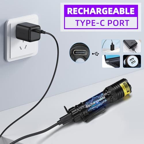 DARKBEAM 395nm Mini USB-C Rechargeable Black Light, Water Resistant & Focusable