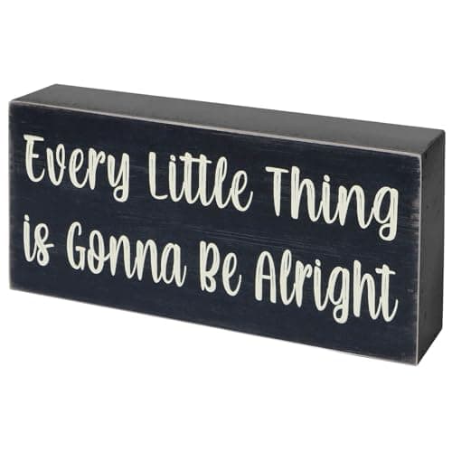 Esur Home Office Desk Black Decor - Inspirational Farmhouse Wooden Sign - Figureoutable — Be Alright Black