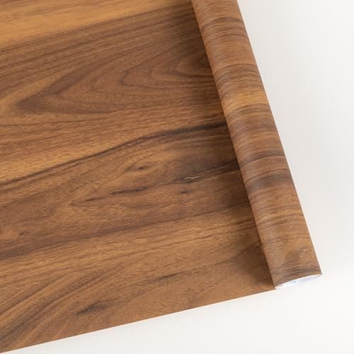 Abyssaly Light Wood Contact Paper for Kitchen Cabinets Shelf Drawer — Brown woodgrain