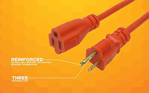 Woods 100-Foot Outdoor Orange SJTW Vinyl Extension Cord