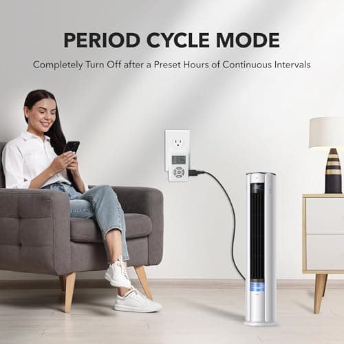 BN-LINK Digital 24 Hour Programmable Outlet Timer with Countdown, 3 Prong 125V, Energy Saving