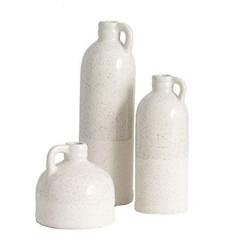 Sullivans Ceramic Jug Vase Set for Farmhouse Decor — White