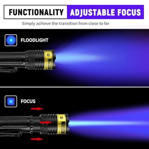 DARKDAWN 365nm Mini USB-C Rechargeable Black Light LED Flashlight