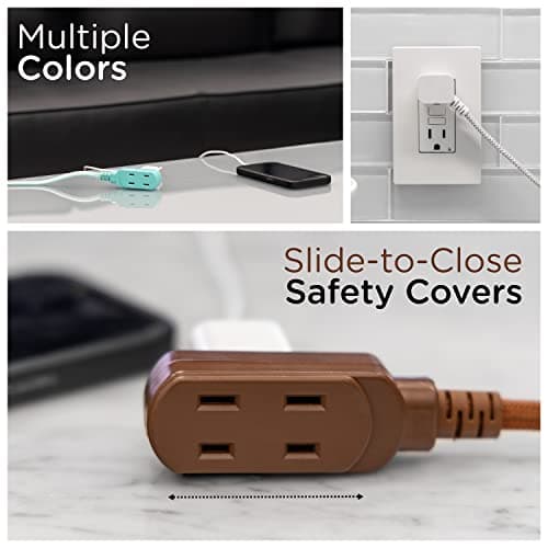 Cordinate 8 Ft 3-Outlet Flat Plug Extension Cord