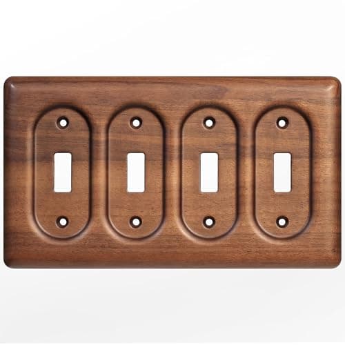 Stylish North American Walnut Switchplates for Modern Décor — Four Rocker