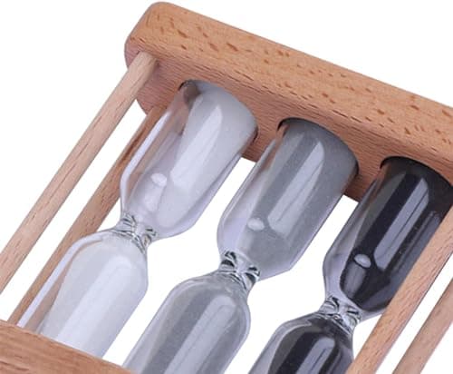 Light Brown Wooden Sand Glass Hourglass Timer Clock Home Decor Kitchen Tools