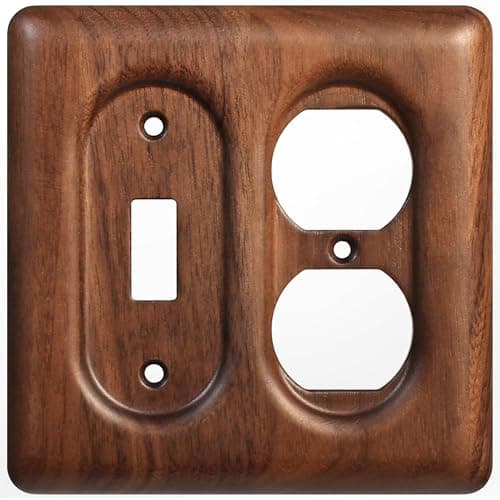 Stylish North American Walnut Switchplates for Modern Décor — Toggle/Duplex Combo