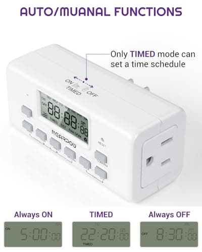 2 Pack NEARPOW Digital Timer for Lamp 10 On/Off Programs, 24/7 Programmable