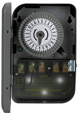 Durable Indoor 24-Hour Mechanical Timer Switch, 120V/40A DPST, BLACK