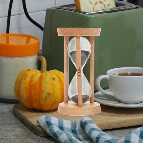 BESTonZON 5 Minute Hourglass Timer Wood Sand Clock Cooking Alarm