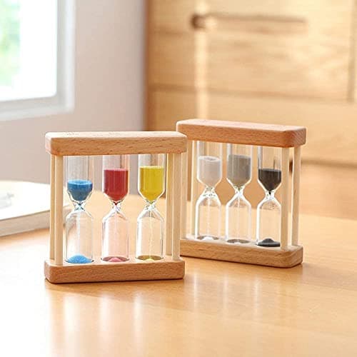 3-Minute Wooden Sandglass Timer Clock, Home Decor Kitchen Gift for Children