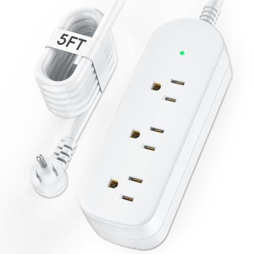 Weatherproof Outdoor Power Strip, 1875W 7-in-1 Surge Protector 10FT Cable — White