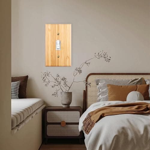 Bamboo Solid Wood Light Switch Plate Decorative Cover