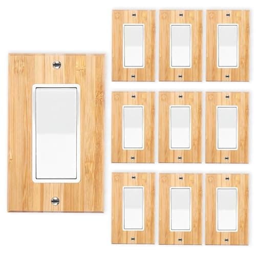 Solid Bamboo Single Toggle Light Switch Plate, 4.5" x 2.76" Home Decor — 9-10PC-Single Rocker
