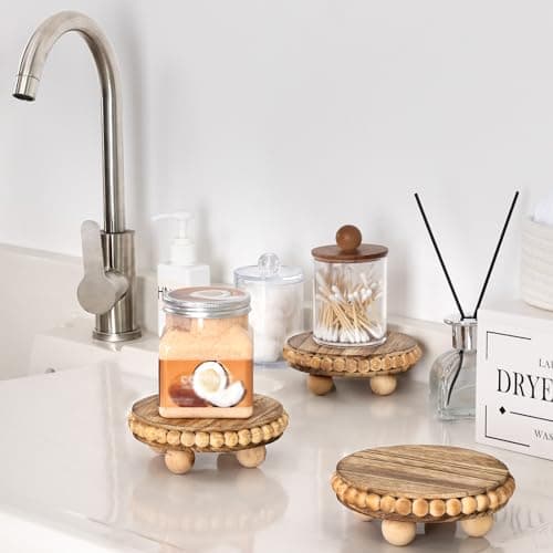 Rustic Wood Risers for Display, Beaded Coasters & Mini Cake Stand Decor