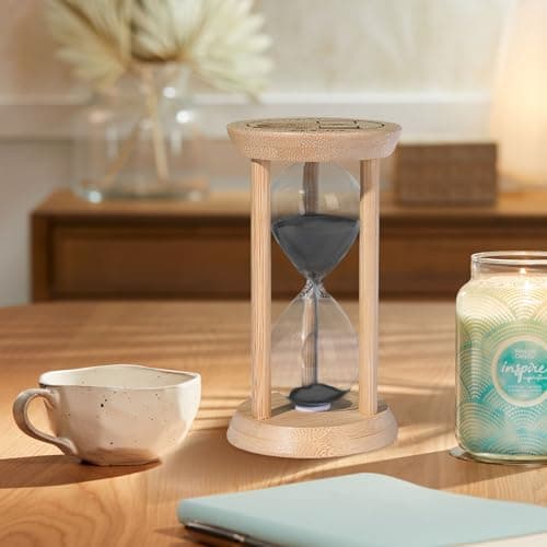 2-Minute SuLiao Wooden Sand Timer, Bamboo Hourglass for Home Office Decor