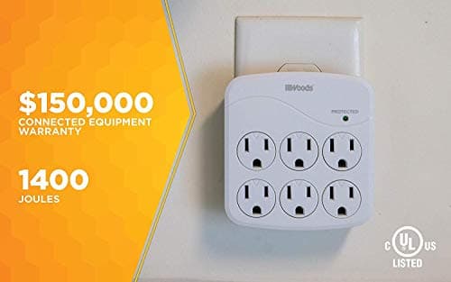 Surge Protector for Homes with 6 Outlets and 1440J Protection