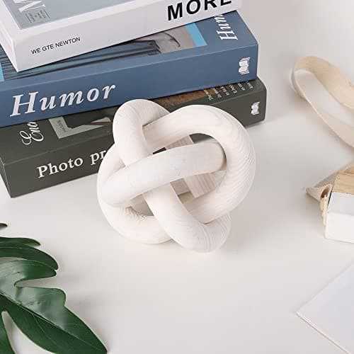 Boho Wooden Knot Chain Link Decor for Coffee Table Entryway