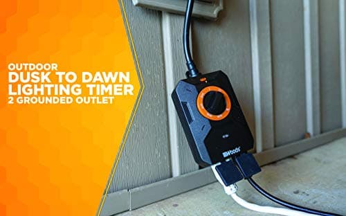 Outdoor Lighting Timer for Dusk to Dawn, 2 Grounded Outlets