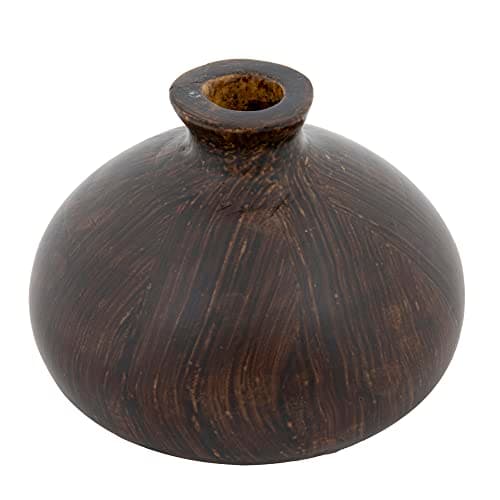 Paulownia Wood Vase with Walnut Finish — Espresso Finish