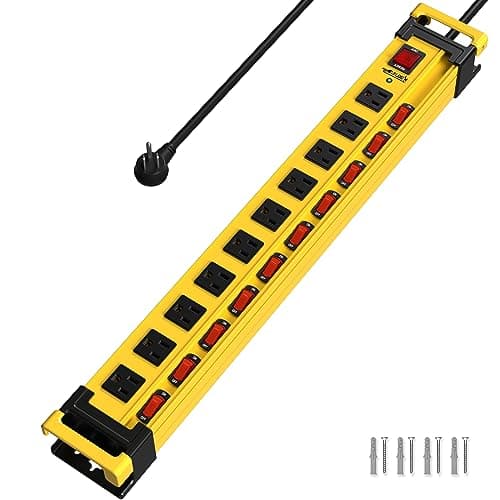 3300J Surge Protector Power Strip, 10 Outlets, Heavy Duty Metal Construction