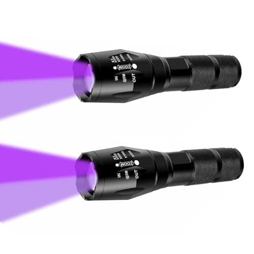 365nm & 395nm UV Flashlight Wood's Lamp Black Light for Pet Stains & Scorpion Detection LED Torch