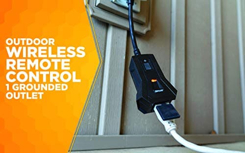 Woods 50125WD Wireless Remote ControlOutlet Kit, 1Grounded Outlet, Black