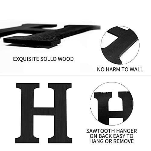 Black Wood Home Sign with Artificial Eucalyptus Wreath for Wall Decor