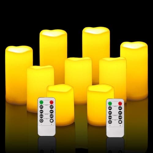 Niceme Real Wax Flameless Pine Bark Candles Set of 3 with Remote Timer — Ivory